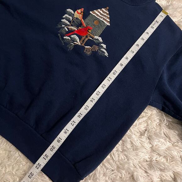 Vtg Jerzees Navy Blue Cardinal Pullover Sweatshirt Size M - Picture 7 of 7